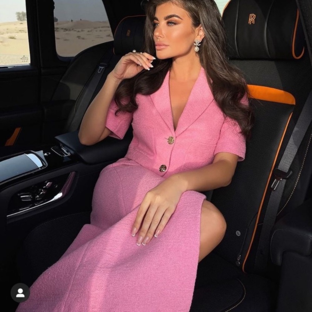 NWT pink Zara gold buttoned textured midi skirt - Picture 13 of 17